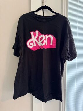 Black Tee with Pink Barbie "Ken" Logo